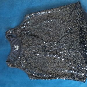 Women's Black Sequined Tee - Lane Bryant -14/16